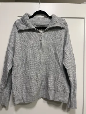Aerie Waffle Kinit Quarter Zip Sweater thumbnail 1