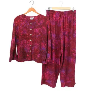 Very Vineyard Button Front Top and Pants Outfit Set L thumbnail 1