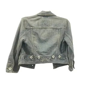 🧥 Levi’s Denim Jacket 💙 Distressed Medium‎ Wash Jean Trucker Style M 🧥 thumbnail 2