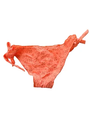 Pink Lily Dive on in eyelit coral bikini bottoms L thumbnail 4