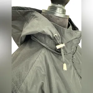 d.e.t.a.i.l.s INTL Black Hooded‎ Rain Jacket Water Resistant Mesh Utility M thumbnail 9