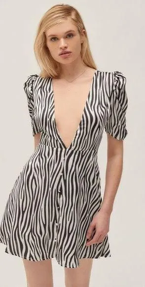 LIONESS Ask Anything Zebra Print Mini Dress NWT thumbnail 8