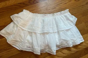 wild fable White Ruffled Lace-Trim Skort thumbnail 1