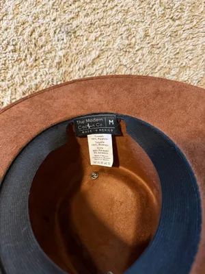 The modern Cactus suede hat with ribbon and twine tied on and pins/ ring details thumbnail 6