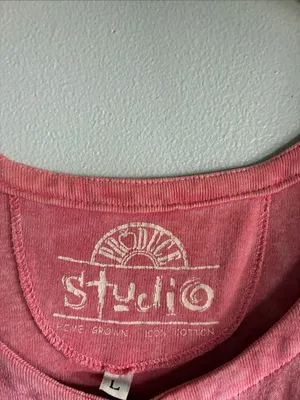Vintage Produce Studio Pink Cotton Maxi Dress L Lagenlook Art to Wear thumbnail 3