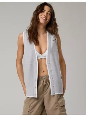 Offline By Aerie Tennis Sweater Vest Cardigan Size XS thumbnail 3