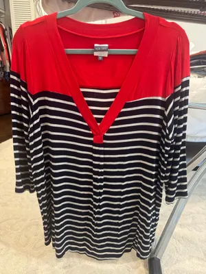 Meri Skye long sleeve V neck tee Multiple Size 0X thumbnail 1