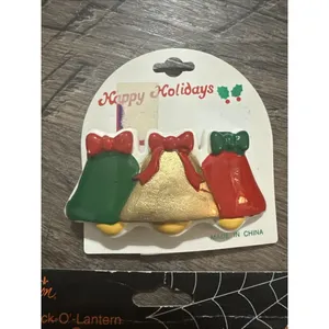 Vintage Christmas Halloween Holiday Hair Barrette Clips Two‎ Pack Gibson & other thumbnail 4
