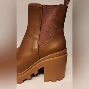 Steve Madden Roxie Cognac Brown Leather Moto Boots Women’s Size 9.5 thumbnail 9