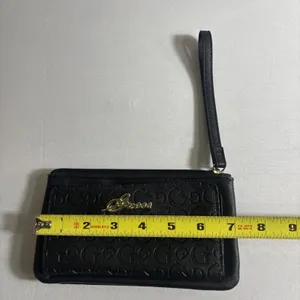 GUESS Bowie Embossed Logo Black‎ Wristlet Wallet Credit Card Clutch Y2K thumbnail 7
