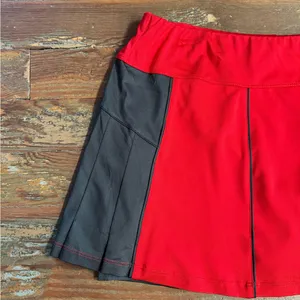 Tail Red and Black Pleated Athletic Collegiate Tennis Skort ~ Size XL 💚🍄 thumbnail 2