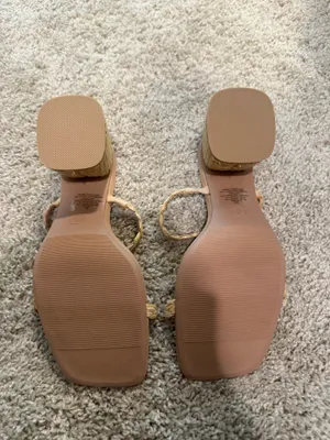 A New Day Braided Rafia Strap Block Heel Sandals - Never Worn thumbnail 3