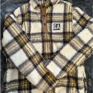 plaid fuzzy pullover Brown Size L thumbnail 1