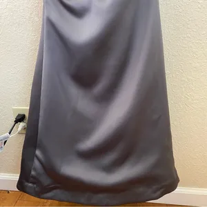 House of CB Fleur SHADOW SATIN STRAPLESS GOWN corset gray maxi dress size L NWOT thumbnail 6