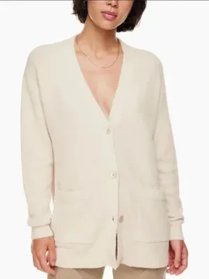 Aritzia Wilfred Free Hush Knit Oversized‎ Cardigan Size XS Cream Off White thumbnail 1