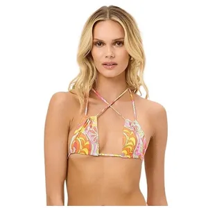 Frankie's Bikinis x Hailee‎ Steinfeld Far Out Sand Halter Bikini Top Pink Large thumbnail 2