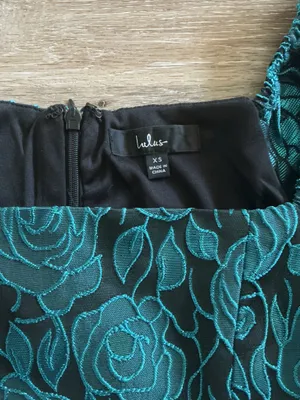 Lulus Teal and Black floral homecoming dress thumbnail 3