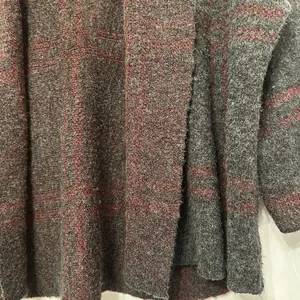 Free People Womens XS/S Gray Red Plaid Wool‎ Blend Oversized Cardigan Sweater thumbnail 2