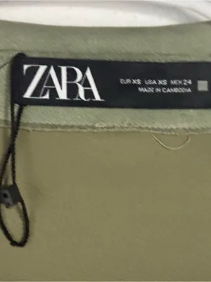 Zara Jacket Women XS Olive Green Faux Suede Utility Overshirt Button Front Soft thumbnail 2