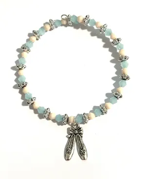 Ballet shoes charm bracelet Blue thumbnail 1