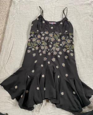 Urban Outfitters Mini Dress Embroidered Floral thumbnail 1
