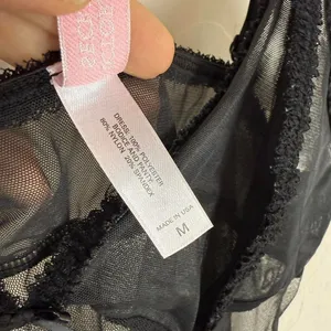 Vintage Y2K 2002 Victoria’s Secret black mesh lingerie mini dress thumbnail 5