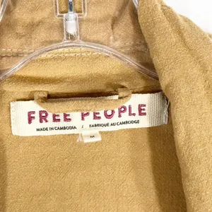 Free People Medium Jacket Charly‎ Blazer Beige Tan Linen Button Cinched 1090 thumbnail 14