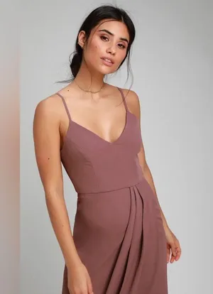 NWT Lulus Reinette Mauve Purple Corset Slip Midi Dress Small Cocktail Wedding thumbnail 5
