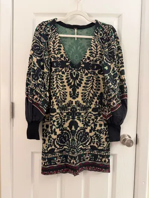 Free People Music & Lyrics Balloon Sleeve Knit Sweater Dress XS thumbnail 2