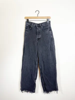 Free People We The Free Old West Slouchy High Rise Wide Leg Jeans Black 27 thumbnail 4