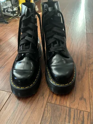 Dr. Martens 1460 black leather platform boots thumbnail 5