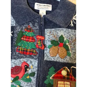 Vintage Heirloom Collectibles Christmas Sweater Vest M Patchwork Grandma Novelty thumbnail 8