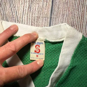 Vintage Soffe Athletic Mesh V-Neck Green Blank Jersey Womens M 70s Retro Tomboy‎ thumbnail 6