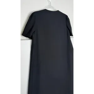 1990s Jeanette Maternities Black Minimalist Swing Dress Medium to Large thumbnail 16
