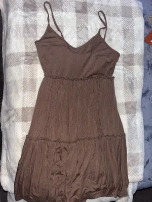 Brown flowy dress thumbnail 1