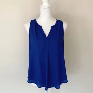 ✨ Lush Womens Sleeveless V Neck Royal Blue Top✨ thumbnail 7