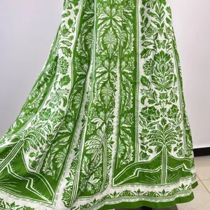 NWOT Farm Rio Floral Delicate Tapestry Linen Drop-Waist Midi Dress Size XL Green thumbnail 7