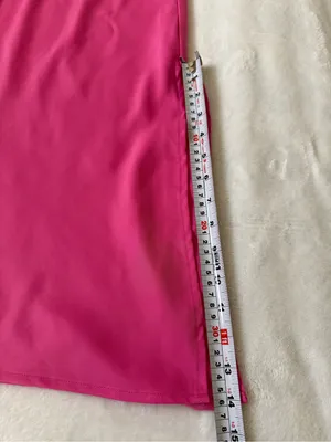 A New Day Pink Satin Midi Slip Skirt Side Slit Y2K Barbiecore Size S thumbnail 7