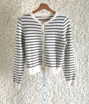MAY BERRIES WOMEN'S SOFT STRIPED CARDIGAN~SIZE SMALL thumbnail 1