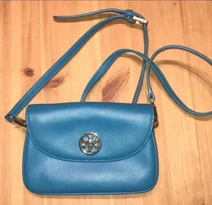 Tory Burch Turquoise Cross Body Purse thumbnail 1