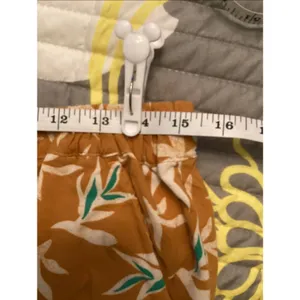 SO Vibrant Tropical Leaf Print Del Orange White Green Drawstring Shorts M thumbnail 4