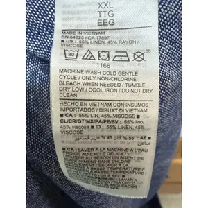 Old Navy Womens‎ XXL Blue Linen Blend Elastic Waist Tapered Leg Chambray Pants thumbnail 8