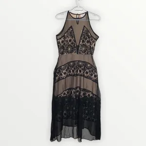 Foxiedox Tristan Lace & Chiffon black maxi dress size L thumbnail 2