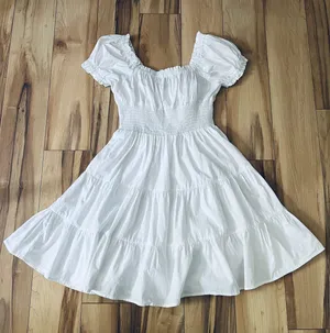 Princess Polly Daniela Mini Dress White Ruffle Size 4 thumbnail 6