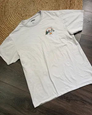 Disney White Tee with Outdoor Mickey and Goofy Graphic thumbnail 1