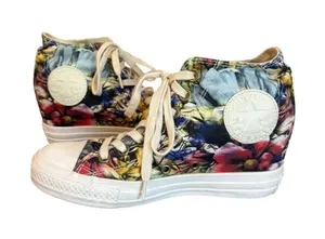 Converse Chuck Taylor All Star Lux Hi Floral Hidden Heel Wedge Womens Size 7 thumbnail 1