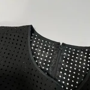 J.Crew Black Eyelet Laser Cut Cotton Silk Fit & Flare Dress 8T thumbnail 6