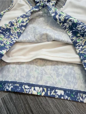 aerie Floral Print Racerback lined Crop Top Sports bra floral print EUC thumbnail 5