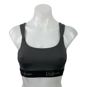 Aurum Women's Black Strappy Yoga Athletic Work Out Sports Bra Crop Tank Top XXS thumbnail 1