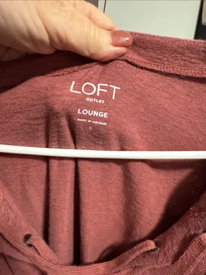LOFT Lace-Up Long Sleeve Top in Dusty Rose thumbnail 2